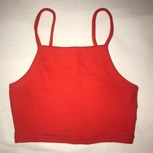 Topshop Red Cropped Tank